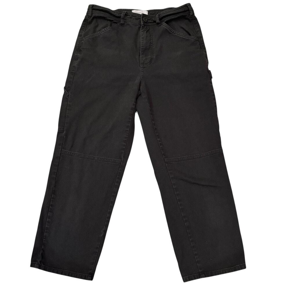 Everlane Forest Green High Rise Wide Leg Crop Cotton Carpenter Utility Pant 8x26